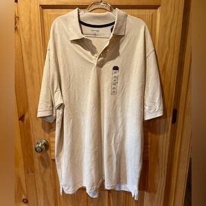 St. John's Bay Men's Polo Shirt in Oatmeal Heather 2XLT NWT